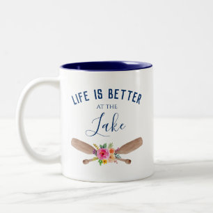 Life Is Better At The Lake Rustic Chic Two-Tone Coffee Mug