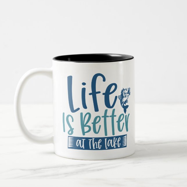 Life Is Better At The Lake Two-Tone Coffee Mug (Left)