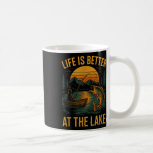 Life Is Better At The Lake – Vintage Fishing Natur Coffee Mug