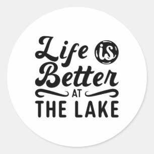 Life Is Better At The Lake Wakeboarding Wakeboard Classic Round Sticker