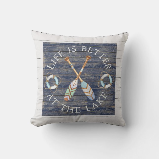 Life Is Better At The LakeThrow Pillow (Front)
