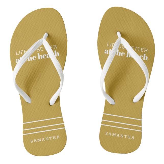 Life is Better Beach Summer Bachelorette Weekend Thongs (Footbed)