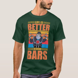 Life Is Better Behind Bars Chopper Custombike Moto T-Shirt