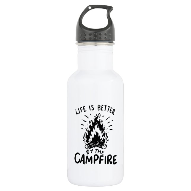 Life is better by the campfire 532 ml water bottle (Front)