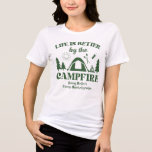 Life Is Better By The Campfire Bachelorette Green Tri-Blend Shirt<br><div class="desc">Get ready for an unforgettable bachelorette weekend with our Life Is Better By The Campfire Camp Bachelorette Green T-shirt! Perfect for a fun-filled getaway, this stylish tee features a playful design that's ideal for any outdoor adventure. Whether you're hiking, lounging by the fire, or partying under the stars, this shirt...</div>
