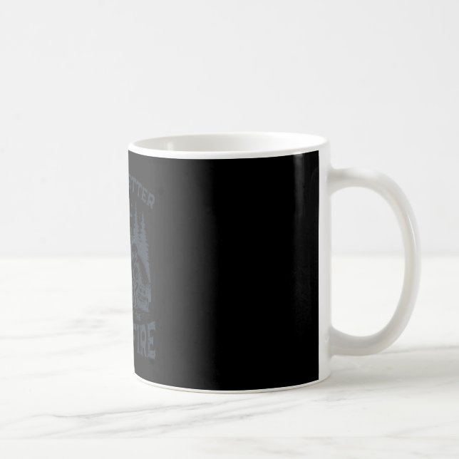 Life is better campfire bear alien camping ufo  coffee mug (Right)