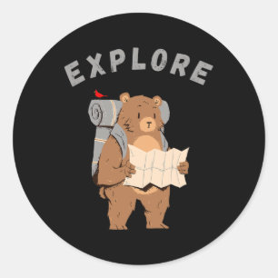 Life Is Better Camping And Exploring Classic Round Sticker