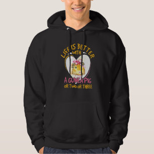 Life Is Better Guineas Wheek Cavy Kids Guinea Pig Hoodie