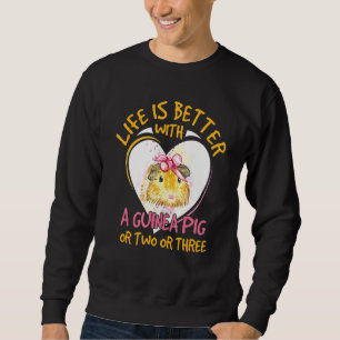 Life Is Better Guineas Wheek Cavy Kids Guinea Pig Sweatshirt
