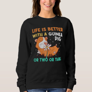 Life Is Better Guineas Wheek Cavy Kids Guinea Pig Sweatshirt