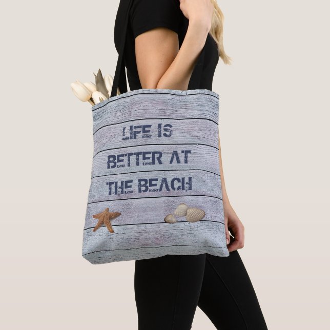Life is better / I'd rather be at the Beach Tote Bag (Close Up)