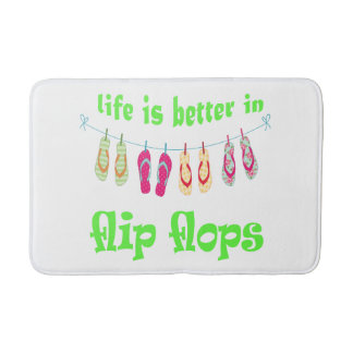 life is better in flip flops bath mat
