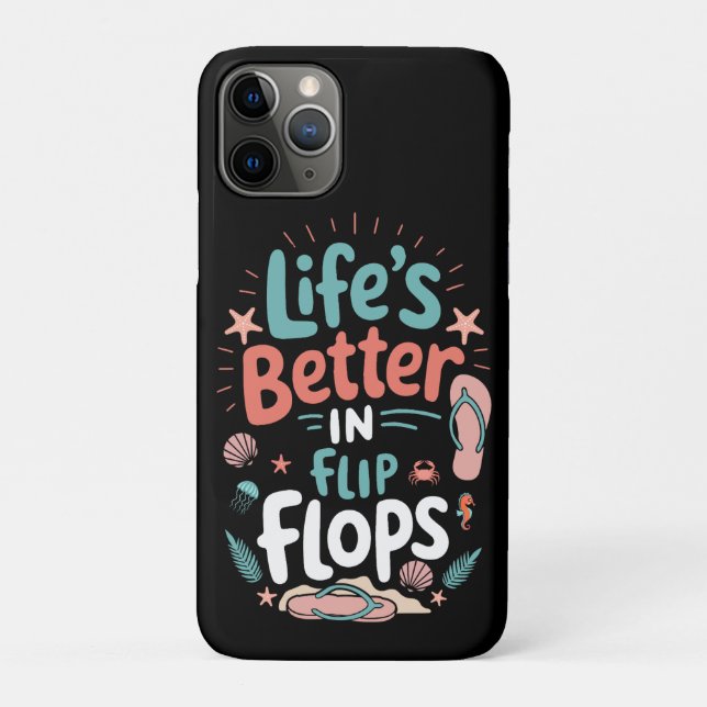 Life is Better in Flip-Flops – Fun Tropical Beach Case-Mate iPhone Case (Back)
