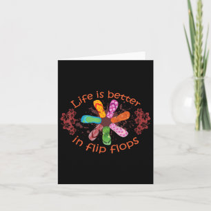 Life Is Better In Flip Flops Girl Beach Gifts Sand Card