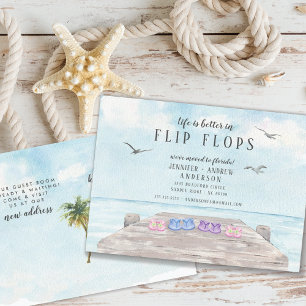 Life Is Better In Flip Flops Moving Announcement Postcard