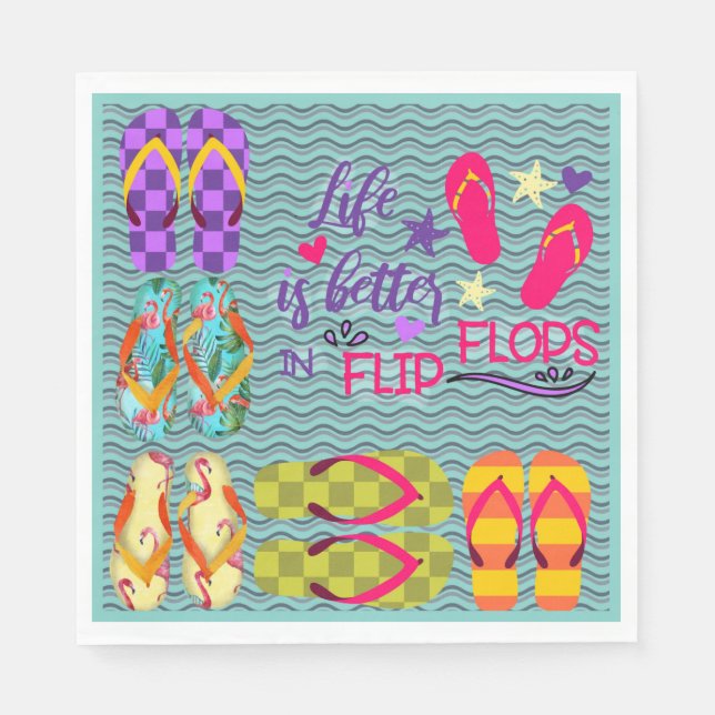 Life is Better in Flip Flops Napkin (Front)