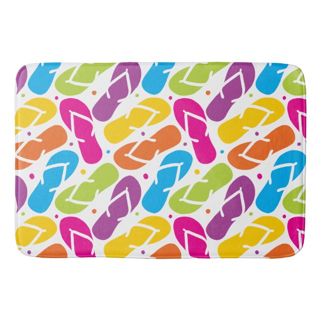 Life is Better in Flip Flops Pattern Bath Mat (Front)