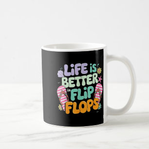 Life Is Better In Flip Flops Retro Summer Beach Coffee Mug
