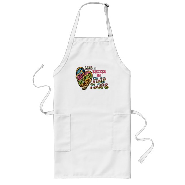 Life is Better in Flip Flops- Summer Vibes Long Apron (Front)