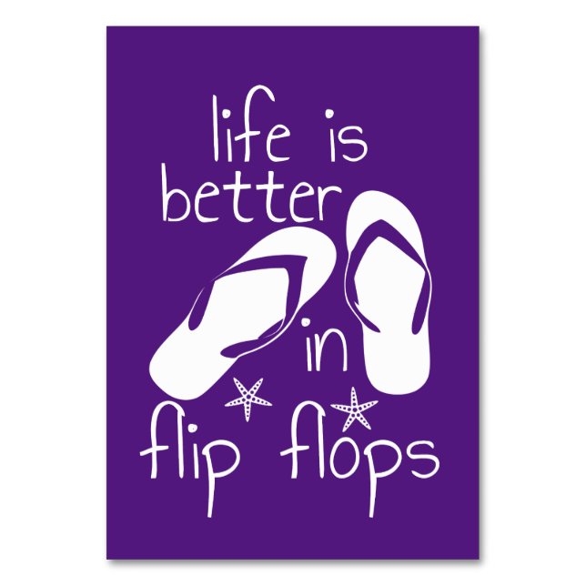 Life Is Better In Flip Flops  Table Number (Front)