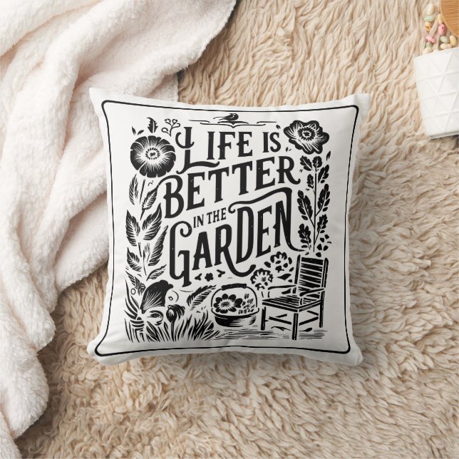 Life Is Better In The Garden Cushion (Blanket)