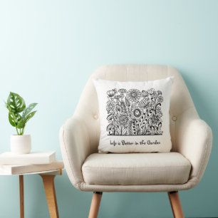Life is Better in the Garden Floral Print Cushion