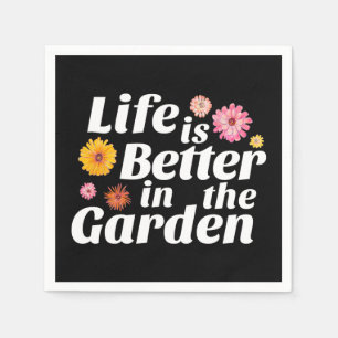 Life is Better in the Garden - Zinnia Flower Napkin