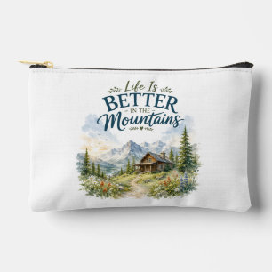 Life Is Better in the Mountains Rustic Wildflower Accessory Pouch