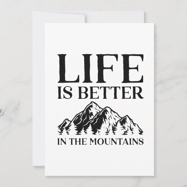Life Is Better In The Mountains Thank You Card (Front)