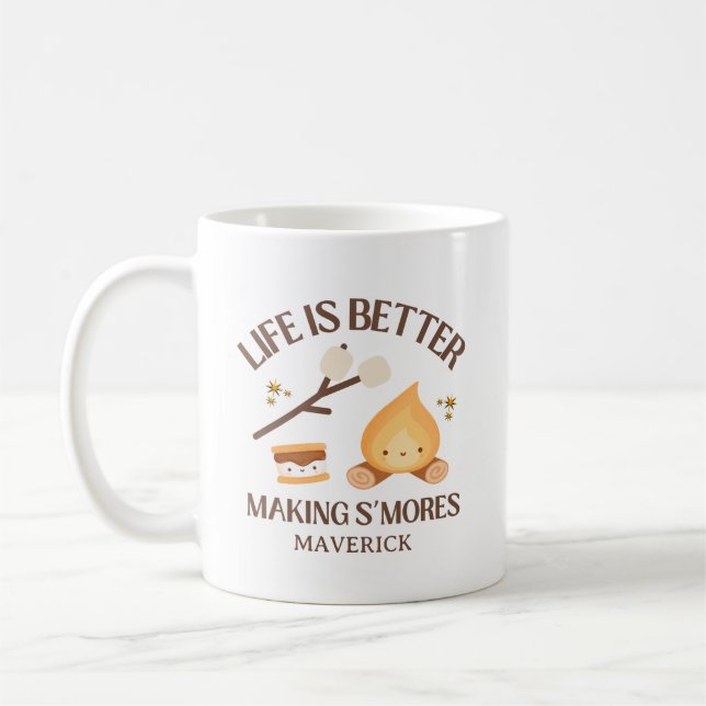 Life Is Better Making S'mores Birthday  Coffee Mug (Left)