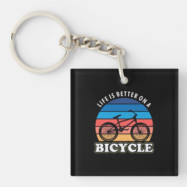 Life Is Better On A Bicycle Key Ring (Front)