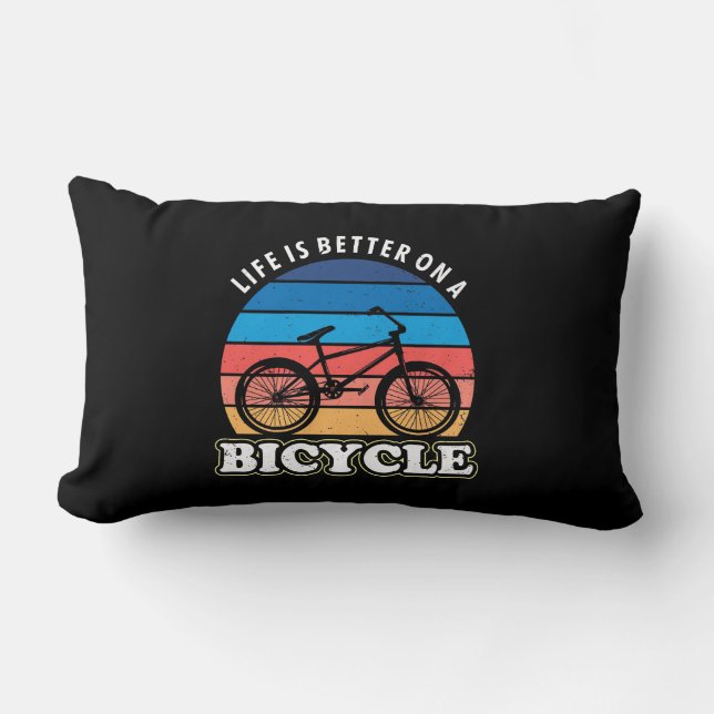 Life Is Better On A Bicycle Lumbar Cushion (Front)