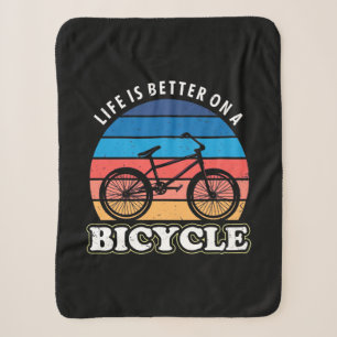 Life Is Better On A Bicycle Sherpa Blanket