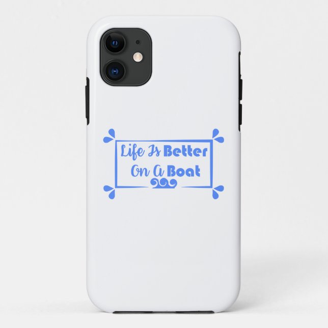 Life Is Better On A Boat border quote Case-Mate iPhone Case (Back)