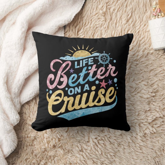 Life Is Better On A Cruise Family Vacation Matchin Cushion (Blanket)