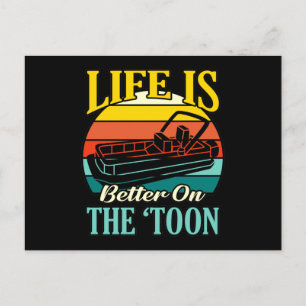Life Is Better On Boat Boating Sailor Cruise Lover Announcement Postcard