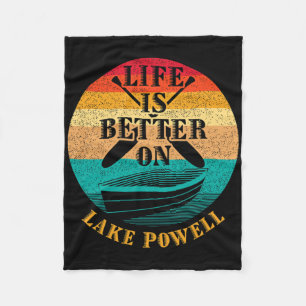 Life Is Better On Lake Powell Funny Boating Humour Fleece Blanket