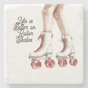 Life is Better on Roller Skates Stone Coaster