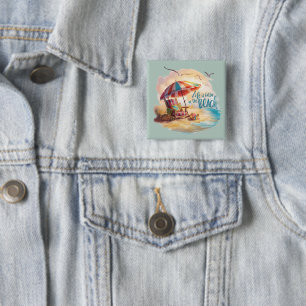 Life Is Better on the Beach Coastal Aesthetic 15 Cm Square Badge