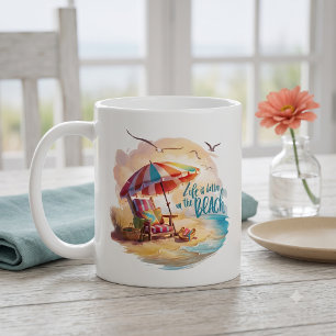 Life Is Better on the Beach Coastal Aesthetic Coffee Mug