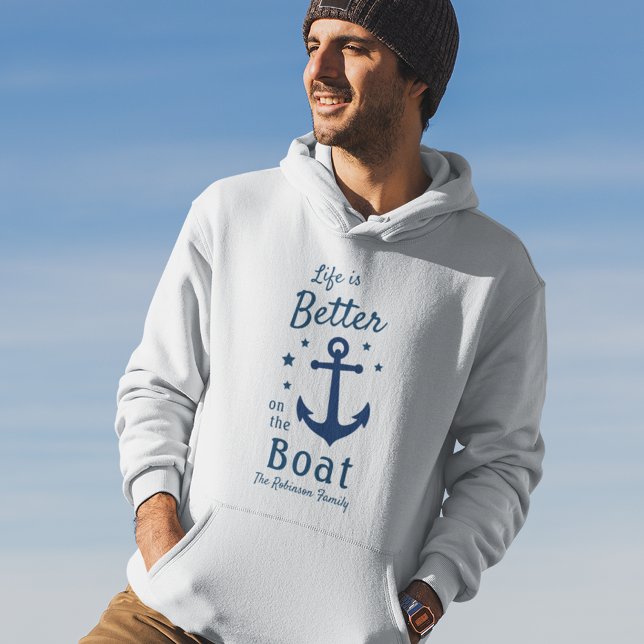 Life Is Better On The Boat Family Name Stars Hoodie (Creator Uploaded)