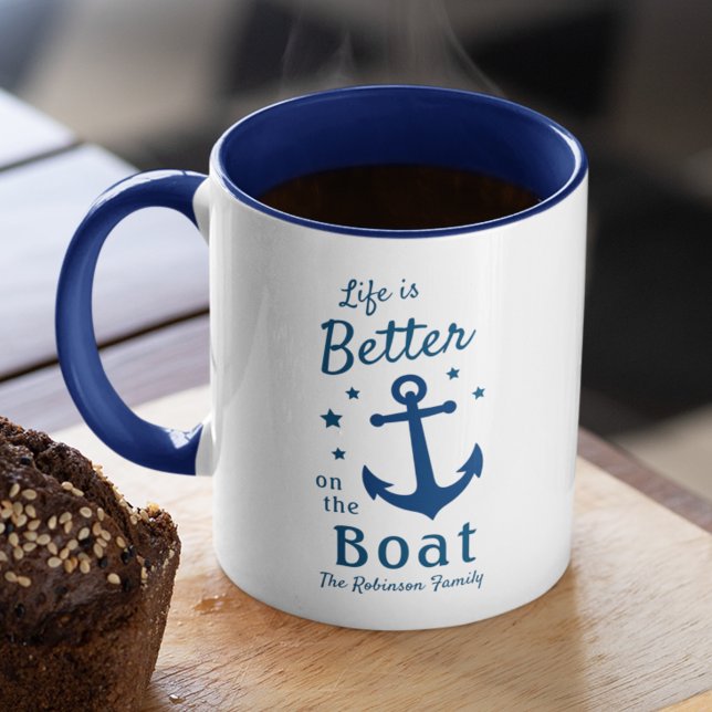 Life Is Better On The Boat Nautical Family Name Mug (Creator Uploaded)