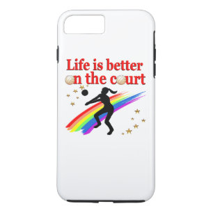 LIFE IS BETTER ON THE COURT VOLLEYBALL DESIGN iPhone 8 PLUS/7 PLUS CASE