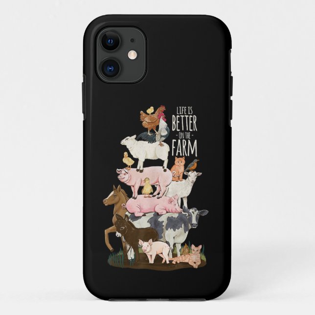 Life is better on the Farm, Cute Animals, Country  Case-Mate iPhone Case (Back)