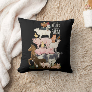 Life is better on the Farm, Cute Animals, Country  Cushion