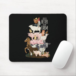Life is better on the Farm, Cute Animals, Country  Mouse Pad