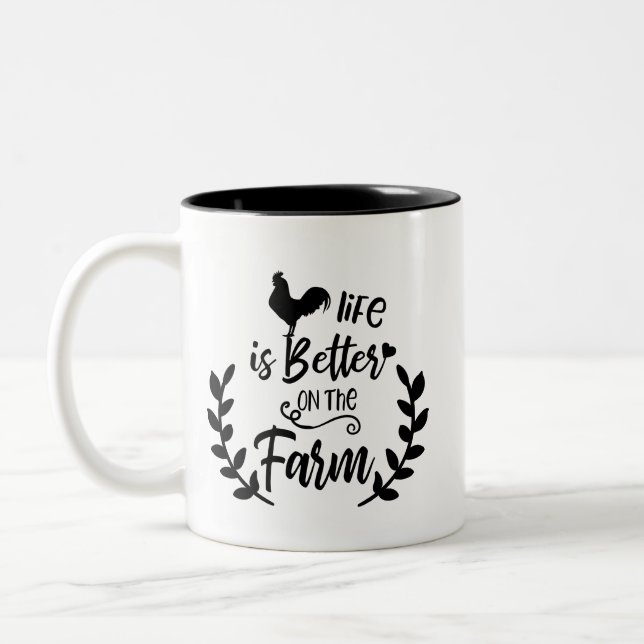 Life is better on the farm word art mug (Left)