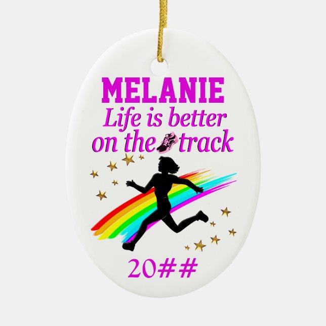 LIFE IS BETTER ON THE TRACK PERSONALIZED ORNAMENT (Front)