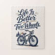 Life Is Better on Two Wheels Bicycle Jigsaw Puzzle