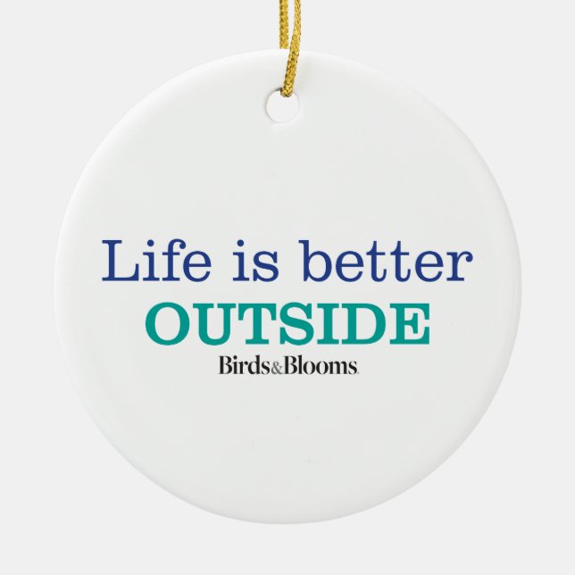 Life is Better Outside Ceramic Tree Decoration (Front)